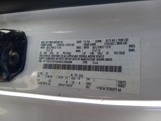 Photo 10 from auction – 2017 FORD F150 SUPER with VIN 1FTEX1EF0HKC09288