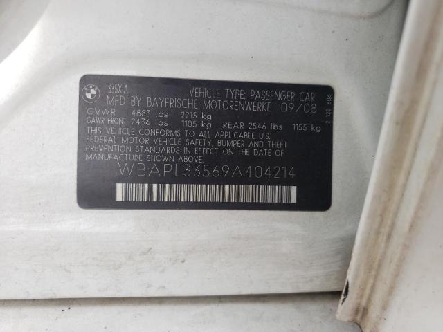 Photo 10 from auction – 2009 BMW 335 XI with VIN WBAPL33569A404214