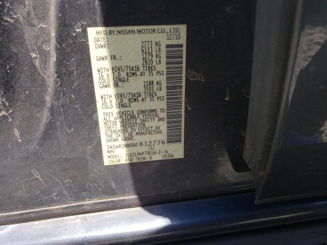 Photo 10 from auction – 2011 NISSAN PATHFINDER with VIN 5N1AR1NB8BC612776