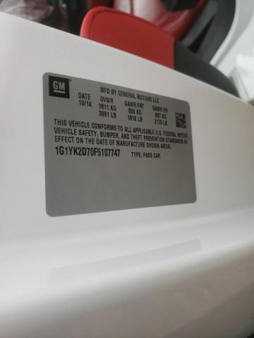 Photo 10 from auction – 2015 CHEVROLET CORVETTE S with VIN 1G1YK2D70F5107747