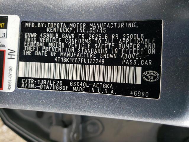 Photo 10 from auction – 2015 TOYOTA AVALON XLE with VIN 4T1BK1EB7FU172249