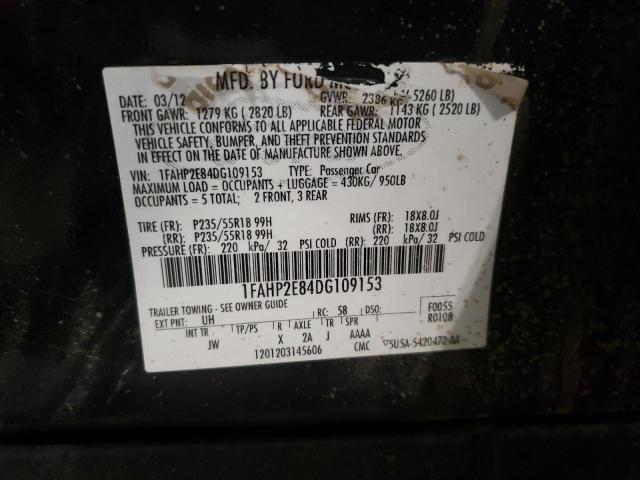 Photo 10 from auction – 2013 FORD TAURUS SEL with VIN 1FAHP2E84DG109153