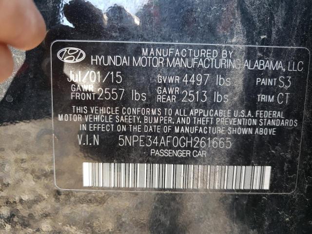 Photo 10 from auction – 2016 HYUNDAI SONATA SPO with VIN 5NPE34AF0GH261665