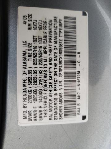 Photo 10 from auction – 2005 HONDA ODYSSEY EX with VIN 5FNRL387X5B095872