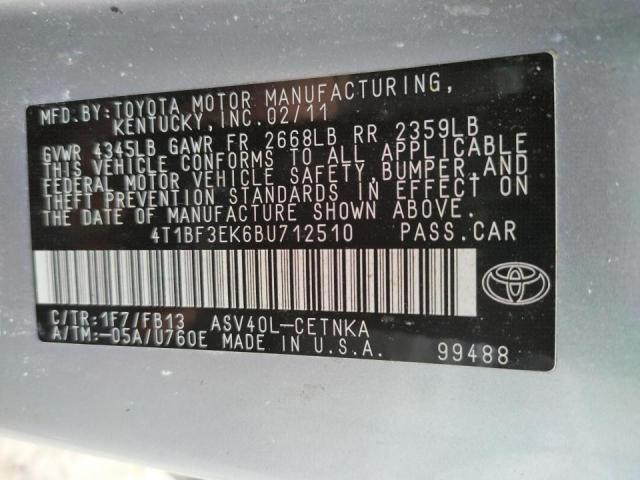 Photo 10 from auction – 2011 TOYOTA CAMRY BASE with VIN 4T1BF3EK6BU712510