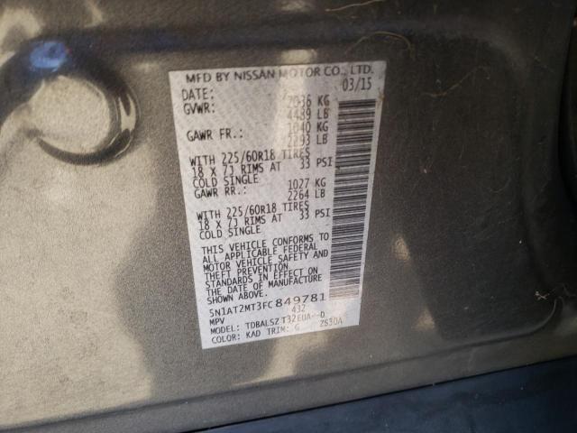 Photo 10 from auction – 2015 NISSAN ROGUE S with VIN 5N1AT2MT3FC849781