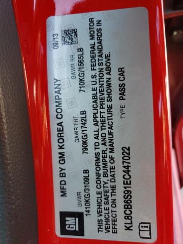 Photo 10 from auction – 2014 CHEVROLET SPARK LS with VIN KL8CB6S91EC447022