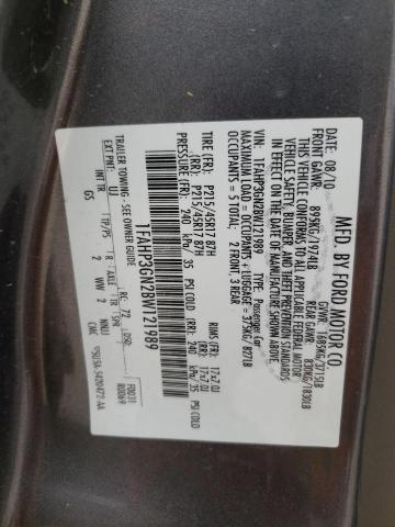 Photo 10 from auction – 2011 FORD FOCUS SES with VIN 1FAHP3GN2BW121989