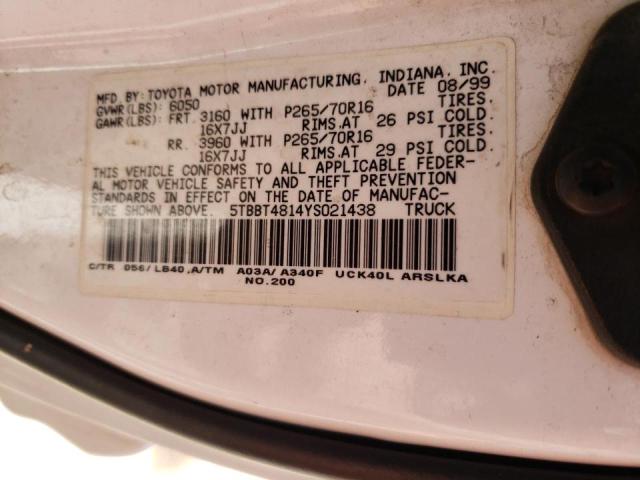 Photo 10 from auction – 2000 TOYOTA TUNDRA ACC with VIN 5TBBT4814YS021438