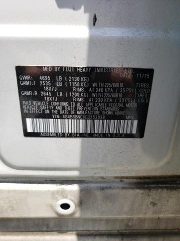 Photo 10 from auction – 2016 SUBARU OUTBACK 2. with VIN 4S4BSBNC0G3253938