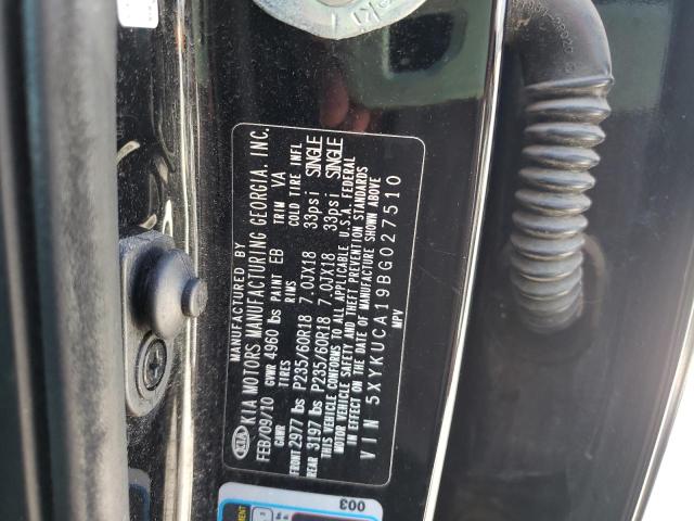 Photo 10 from auction – 2011 KIA SORENTO EX with VIN 5XYKUCA19BG027510