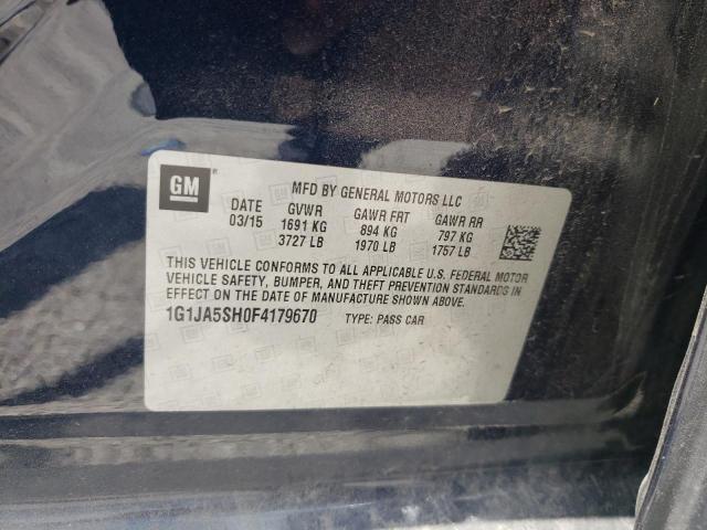 Photo 10 from auction – 2015 CHEVROLET SONIC LS with VIN 1G1JA5SH0F4179670