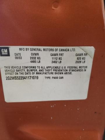 Photo 10 from auction – 2004 PONTIAC GRAND PRIX with VIN 2G2WS522941171019