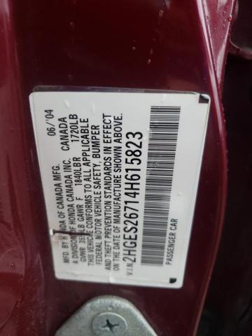 Photo 10 from auction – 2004 HONDA CIVIC EX with VIN 2HGES26714H615823