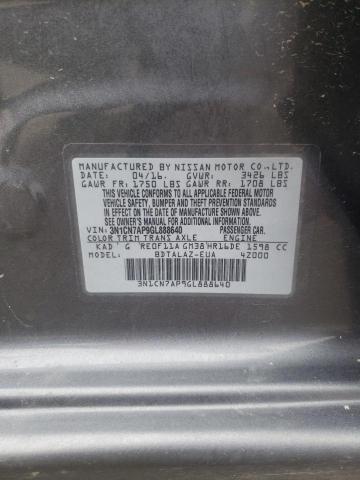 Photo 10 from auction – 2016 NISSAN VERSA with VIN 3N1CN7AP9GL888640