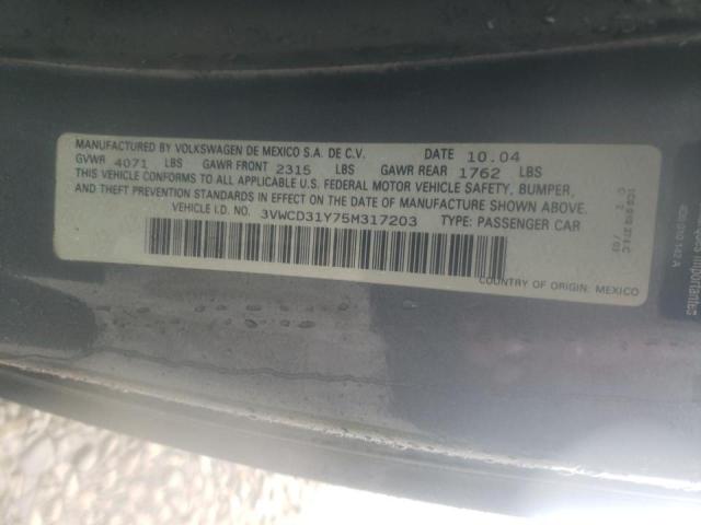 Photo 10 from auction – 2005 VOLKSWAGEN NEW BEETLE with VIN 3VWCD31Y75M317203