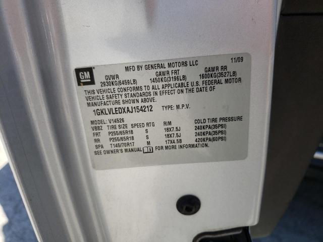 Photo 10 from auction – 2010 GMC ACADIA SLE with VIN 1GKLVLEDXAJ154212