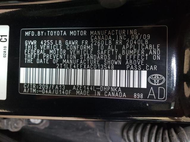 Photo 10 from auction – 2010 TOYOTA COROLLA MA with VIN 2T1LE4EEXAC013548