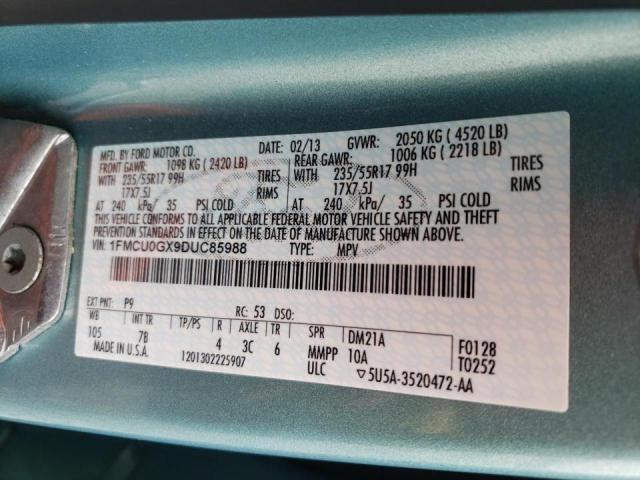 Photo 10 from auction – 2013 FORD ESCAPE SE with VIN 1FMCU0GX9DUC85988