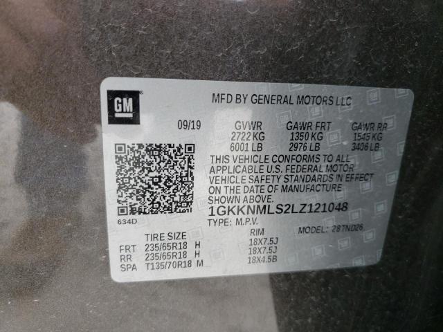 Photo 10 from auction – 2020 GMC ACADIA SLT with VIN 1GKKNMLS2LZ121048