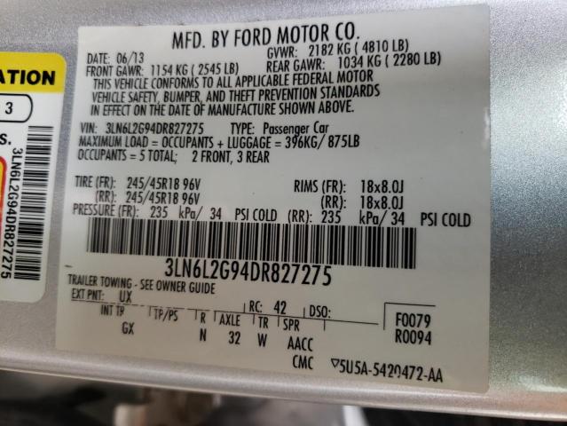 Photo 10 from auction – 2013 LINCOLN MKZ with VIN 3LN6L2G94DR827275