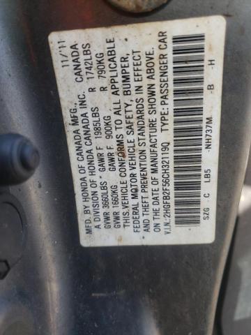 Photo 10 from auction – 2012 HONDA CIVIC LX with VIN 2HGFB2F56CH321190