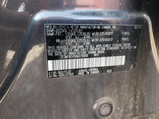 Photo 10 from auction – 2017 TOYOTA RAV4 XLE with VIN 2T3WFREV5HW378808