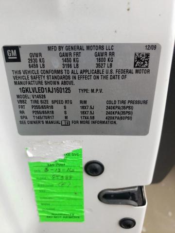 Photo 10 from auction – 2010 GMC ACADIA SLE with VIN 1GKLVLED1AJ160125