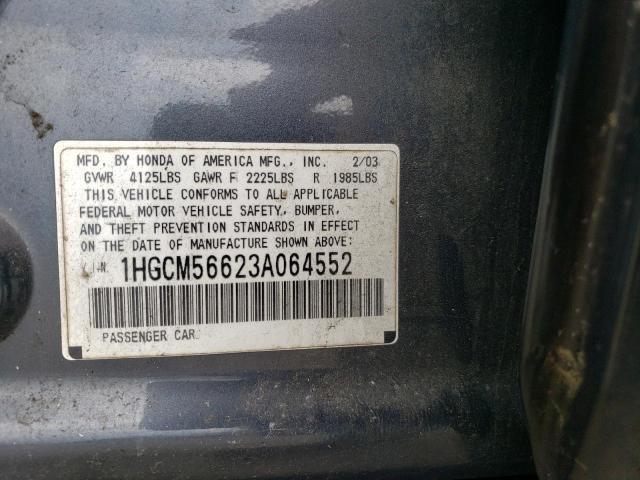 Photo 10 from auction – 2003 HONDA ACCORD EX with VIN 1HGCM56623A064552