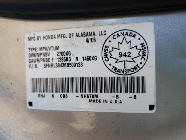 Photo 10 from auction – 2006 HONDA ODYSSEY EX with VIN 5FNRL38436B509128