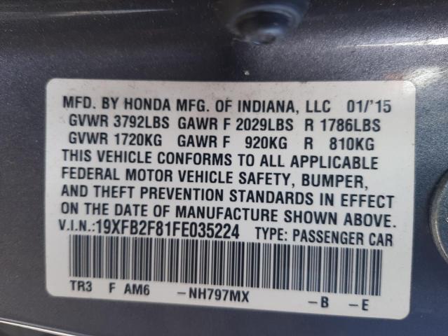 Photo 10 from auction – 2015 HONDA CIVIC EX with VIN 19XFB2F81FE035224