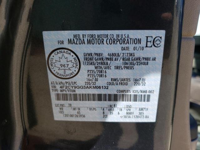 Photo 10 from auction – 2010 MAZDA TRIBUTE S with VIN 4F2CY9GG3AKM06132