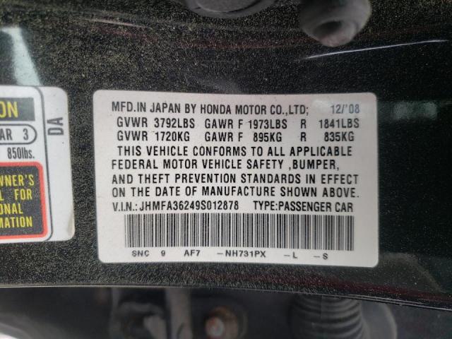 Photo 10 from auction – 2009 HONDA CIVIC HYBR with VIN JHMFA36249S012878