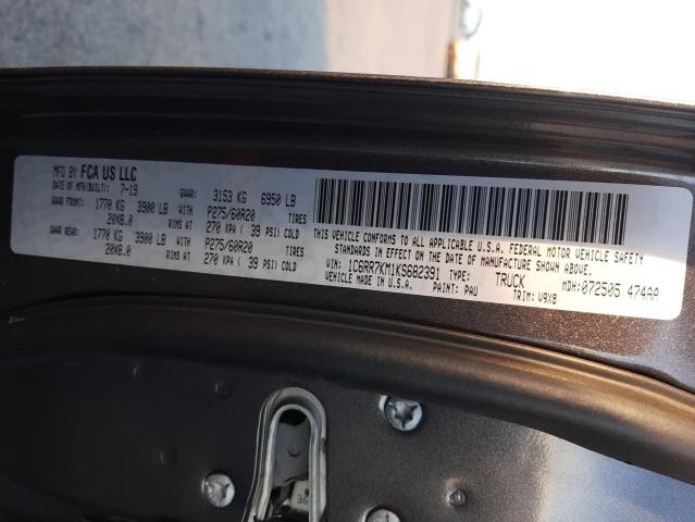 Photo 10 from auction – 2019 RAM 1500 CLASS with VIN 1C6RR7KM1KS682391
