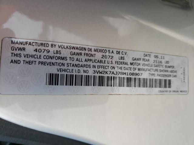 Photo 10 from auction – 2011 VOLKSWAGEN JETTA BASE with VIN 3VW2K7AJ7BM108907