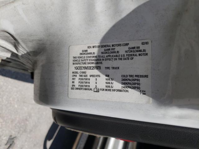 Photo 10 from auction – 2003 CHEVROLET SILVERADO with VIN 1GCEC19V03E251979