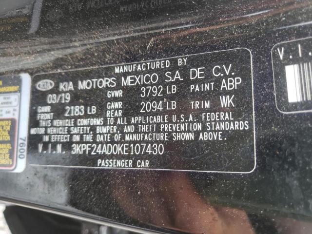 Photo 10 from auction – 2019 KIA FORTE FE with VIN 3KPF24AD0KE107430
