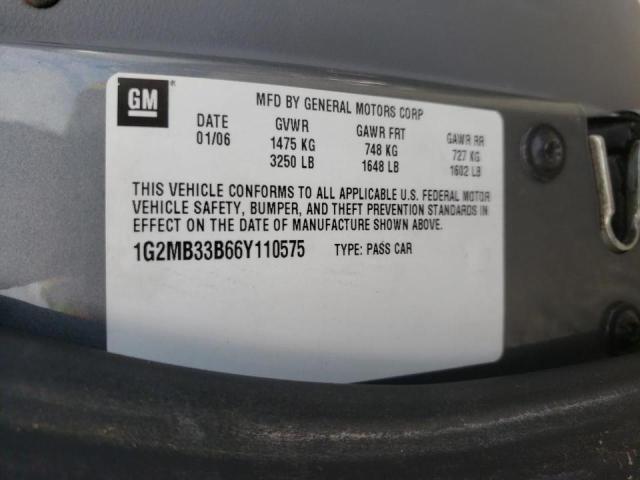 Photo 10 from auction – 2006 PONTIAC SOLSTICE with VIN 1G2MB33B66Y110575