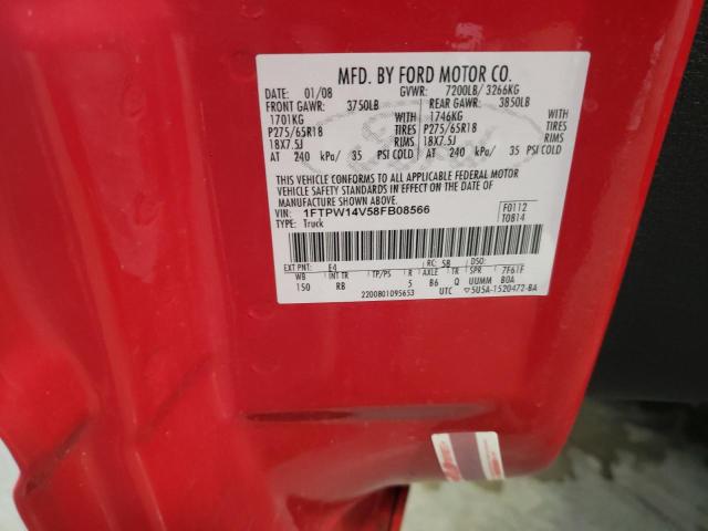 Photo 10 from auction – 2008 FORD F150 SUPER with VIN 1FTPW14V58FB08566