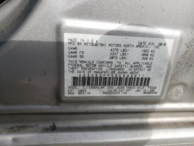 Photo 10 from auction – 2011 MITSUBISHI GALANT FE with VIN 4A32B2FF5BE009077