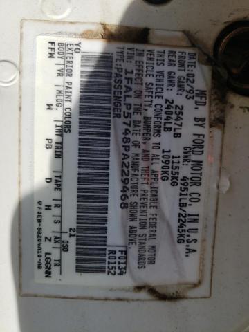 Photo 10 from auction – 1993 FORD TAURUS GL with VIN 1FALP5748PA229468