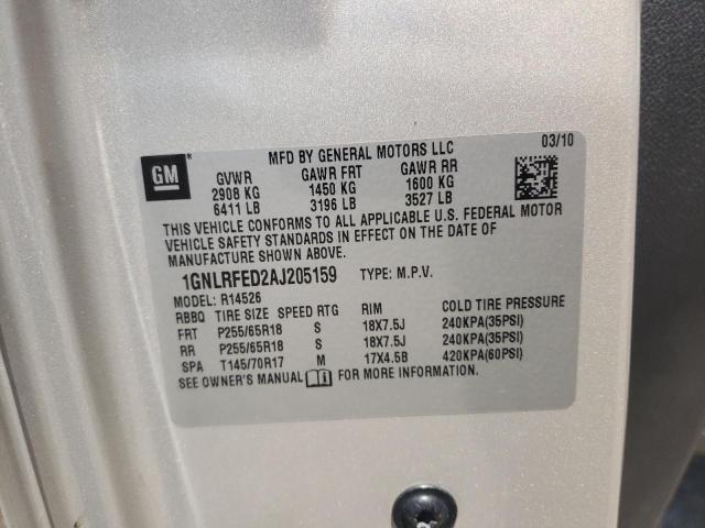 Photo 10 from auction – 2010 CHEVROLET TRAVERSE L with VIN 1GNLRFED2AJ205159