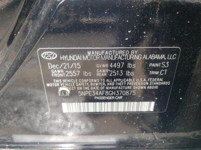 Photo 10 from auction – 2016 HYUNDAI SONATA SPO with VIN 5NPE34AF8GH370875