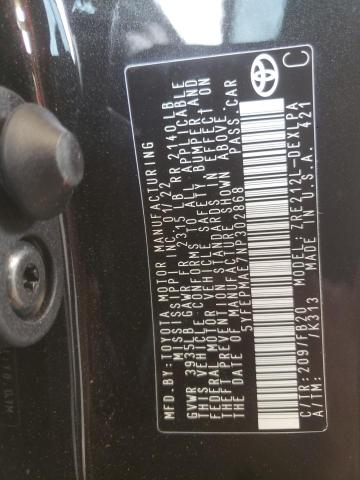 Photo 10 from auction – 2022 TOYOTA COROLLA LE with VIN 5YFEPMAE7NP302868