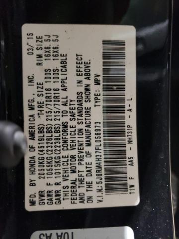 Photo 10 from auction – 2015 HONDA CR-V LX with VIN 5J6RM4H37FL056973