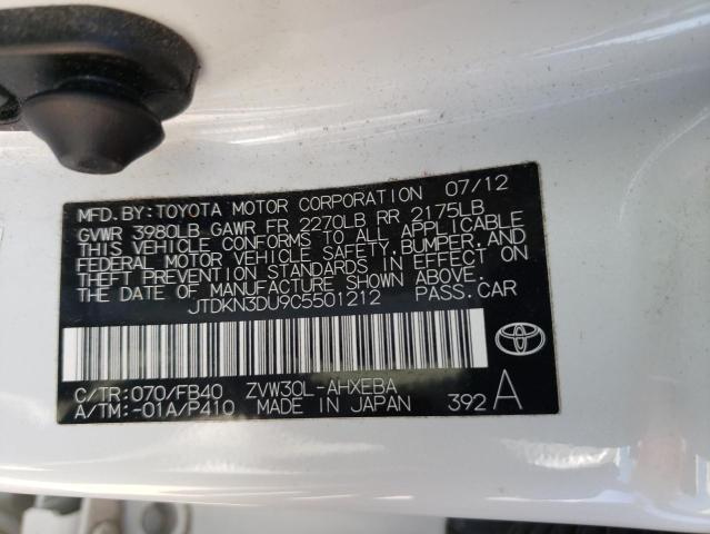 Photo 10 from auction – 2012 TOYOTA PRIUS with VIN JTDKN3DU9C5501212