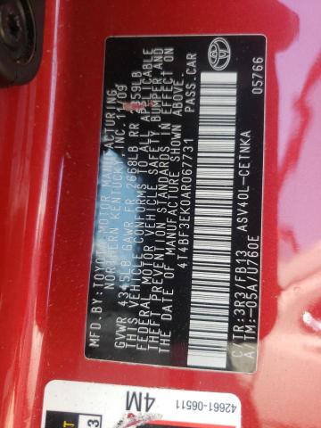 Photo 10 from auction – 2010 TOYOTA CAMRY BASE with VIN 4T4BF3EK0AR067731