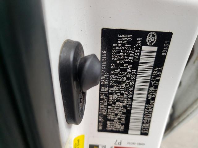 Photo 10 from auction – 2012 TOYOTA CAMRY BASE with VIN 4T1BF1FK1CU565534