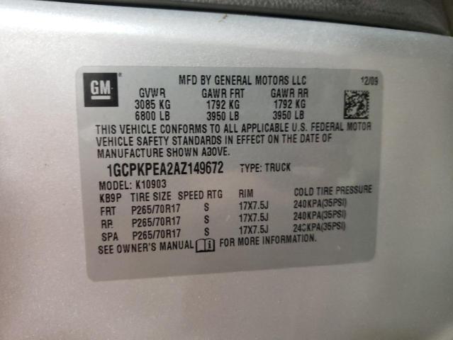 Photo 10 from auction – 2010 CHEVROLET SILVERADO with VIN 1GCPKPEA2AZ149672