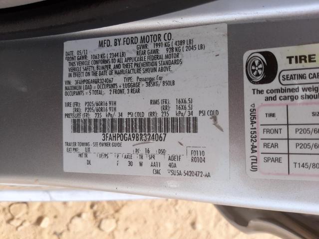 Photo 10 from auction – 2011 FORD FUSION S with VIN 3FAHP0GA9BR324067